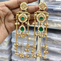 JCM Royal Kashmiri Pota Stone And Pearl Ghungroo Dangler Earrings