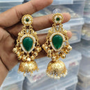 JCM Royal Kashmiri Pota Stone And Pearl Ghungroo Jhumki Earrings