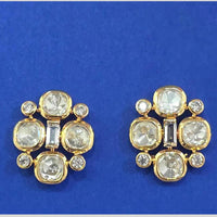 JCM Designer Subtle Shine Polki Kundan Studs Earrings