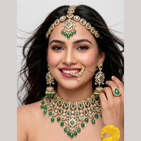 JCM Ethnic Glam Pota Stone Beads And Pearl Semi-Bridal Jewelry Set