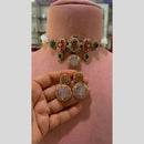 JCM Glam Multi Color Pota Stone And Pearl Choker Necklace Set