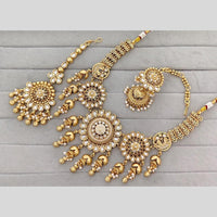 JCM Premium Designer Pota Stone And Pearl Choker Necklace Set