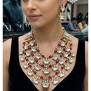 JCM Fancy Kundan Stone And Beads Multi Layered Necklace Set
