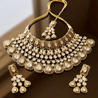 JCM Royal Kundan Stone Style Heavy Choker Necklace Set
