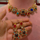 JCM Premium Designer Pota Stone Multi Color Choker Necklace Set