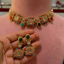 JCM Premium Designer Pota Stone Multi Color Choker Necklace Set