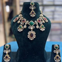 JCM Premium Designer Pota Stone Necklace Set