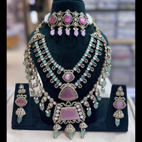 JCM Traditional Pota Stone Beads With Pearl Double Necklace Set