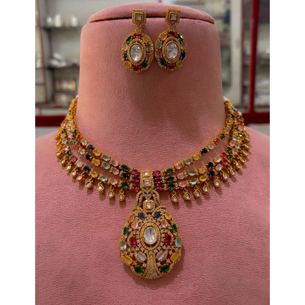 JCM Grand Polki Kundan Statement Necklace Set