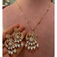 JCM Grand Polki Kundan Stone And Beads Statement Necklace Set