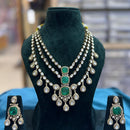 JCM Grand Polki Kundan Stone Multi-Layer Statement Necklace Set