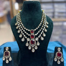 JCM Grand Polki Kundan Stone Multi-Layer Statement Necklace Set