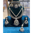 JCM Grand Polki Kundan Stone Pearl And Beads Double Necklace Set