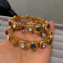 JCM Heritage Style Polki Kundan Stone Bangles Set
