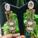 JCM Borivali Designer Kundan Stone And Pearl Chain Jhumki Earrings