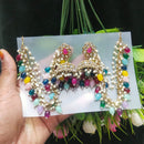 JCM Borivali Designer Kundan Stone Pearl  And Beads Chain Jhumki Earrings