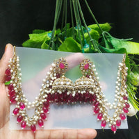 JCM Borivali Designer Kundan Stone Pearl  And Beads Chain Jhumki Earrings