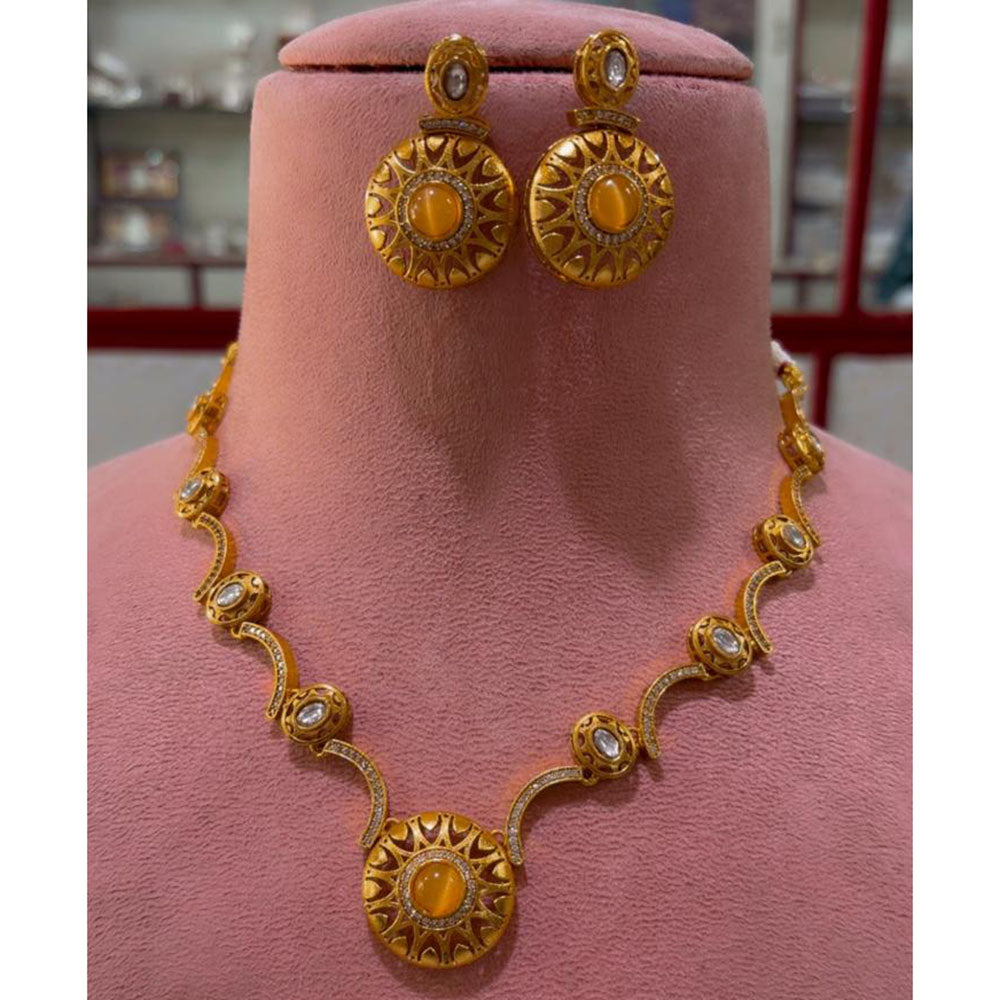 JCM Premium Pota Stone And Austrian Stone Necklace Set
