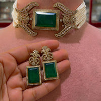 JCM Heritage Crystal Stone And Austrian Stone Choker Necklace Set