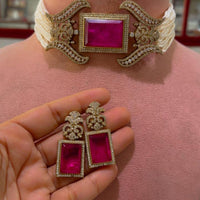 JCM Heritage Crystal Stone And Austrian Stone Choker Necklace Set