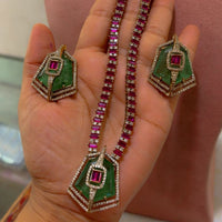 JCM Elegant Crystal Stone And Austrian Stone Necklace Set