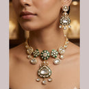 JCM Grand Polki Kundan Stone Meenakari Necklace Set