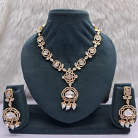 JCM Grand Polki Kundan Stone And Pearl Statement Necklace Set