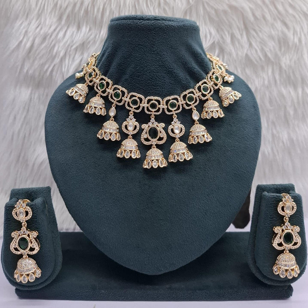 JCM Grand Polki Kundan Stone And Pearl Statement Necklace Set