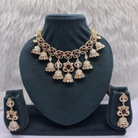 JCM Grand Polki Kundan Stone And Pearl Statement Necklace Set