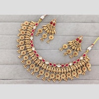 JCM Pota Stone And Floral Pearl Necklace Set 