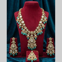 JCM Grand Kundan Stone And Beads Statement Necklace Set