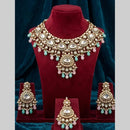 JCM Grand Kundan Stone And Beads Statement Choker Necklace Set