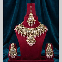 JCM Grand Kundan Stone And Beads Statement Choker Necklace Set