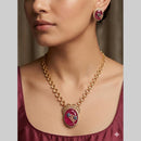 JCM Designer Crystal Stone Statement Necklace Set