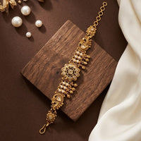 JCM Gold Plated Pota Stone And Pearl Adjustable Bracelets