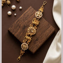 JCM Gold Plated Pota Stone And Pearl Adjustable Bracelets
