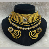 JCM Maharani Style Pota Stone And Austrian Stone Choker Necklace Set