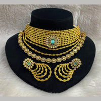 JCM Maharani Style Pota Stone And Austrian Stone Choker Necklace Set