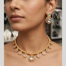 JCM Designer Pota Stone And Pearl Necklace Set