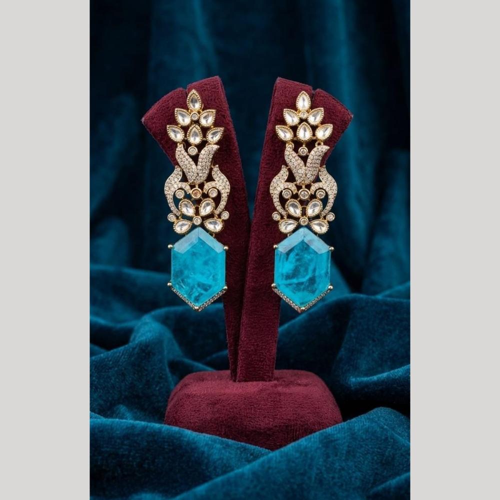 JCM Premium Polki Kundan Stone Designer Dangler Earrings for Women