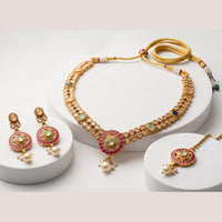 JCM Luxury Polki Kundan Stone Necklace Set for Women