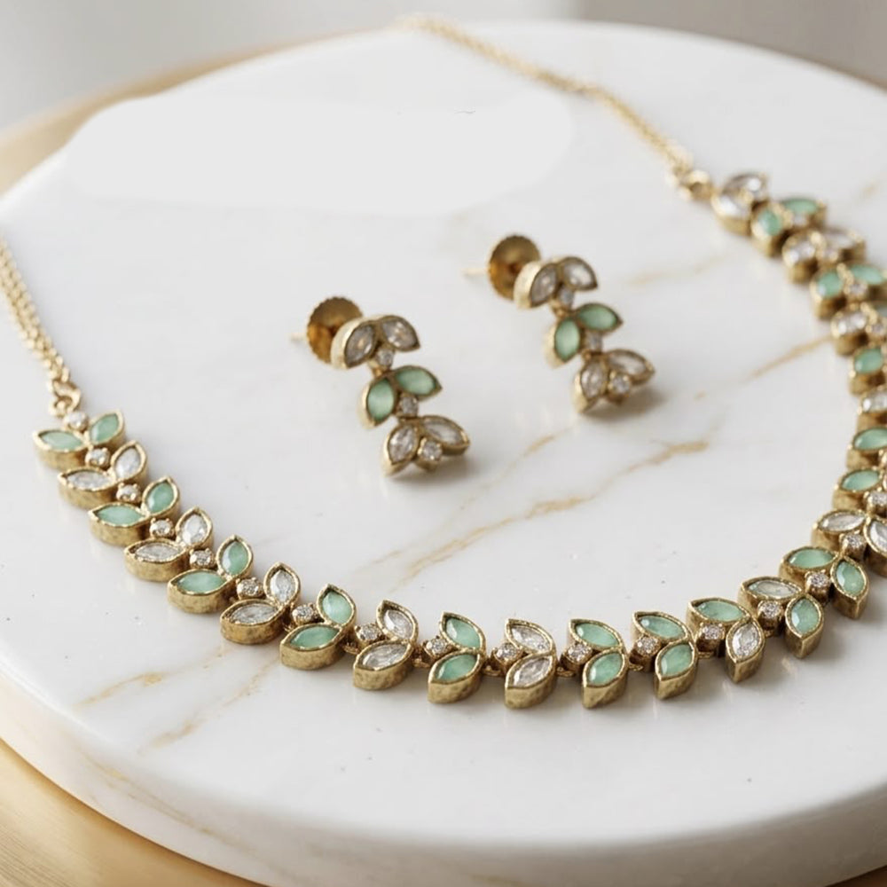 JCM Luxury Polki Kundan Stone Necklace Set for Women