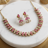 JCM Luxury Polki Kundan Stone Necklace Set for Women