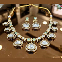 JCM Luxury Polki Kundan Stone Necklace Set for Women