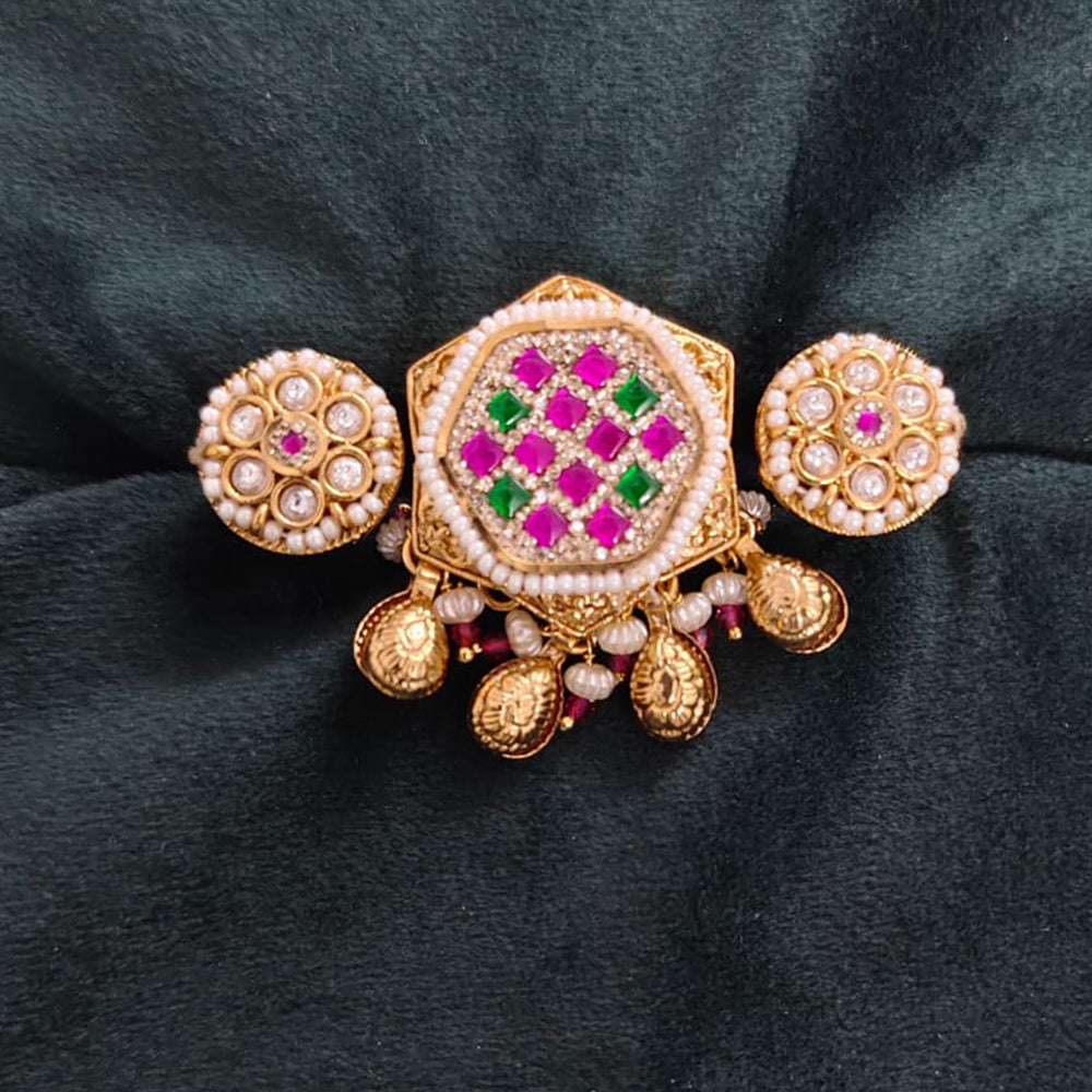 JCM Classic Royal Look Pota Stone And Pearl Ring