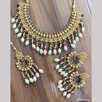 JCM Ethnic Crystal Stone And Beaded Necklace Set for Women