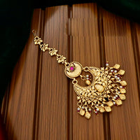 JCM Elegant Ethnic Pota Stone And Pearl Maangtikka