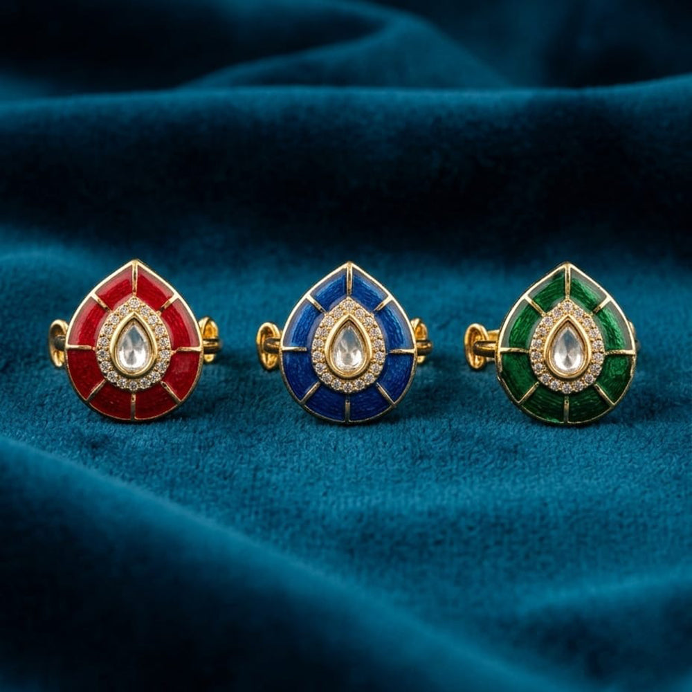 JCM Designer Kundan Stone And Meenakari FingerRing