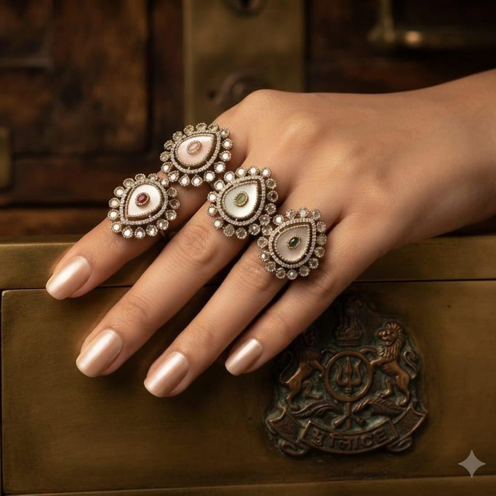 JCM Classic Royal Look Polki Kundan Stone FingerRing