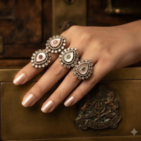 JCM Classic Royal Look Polki Kundan Stone FingerRing